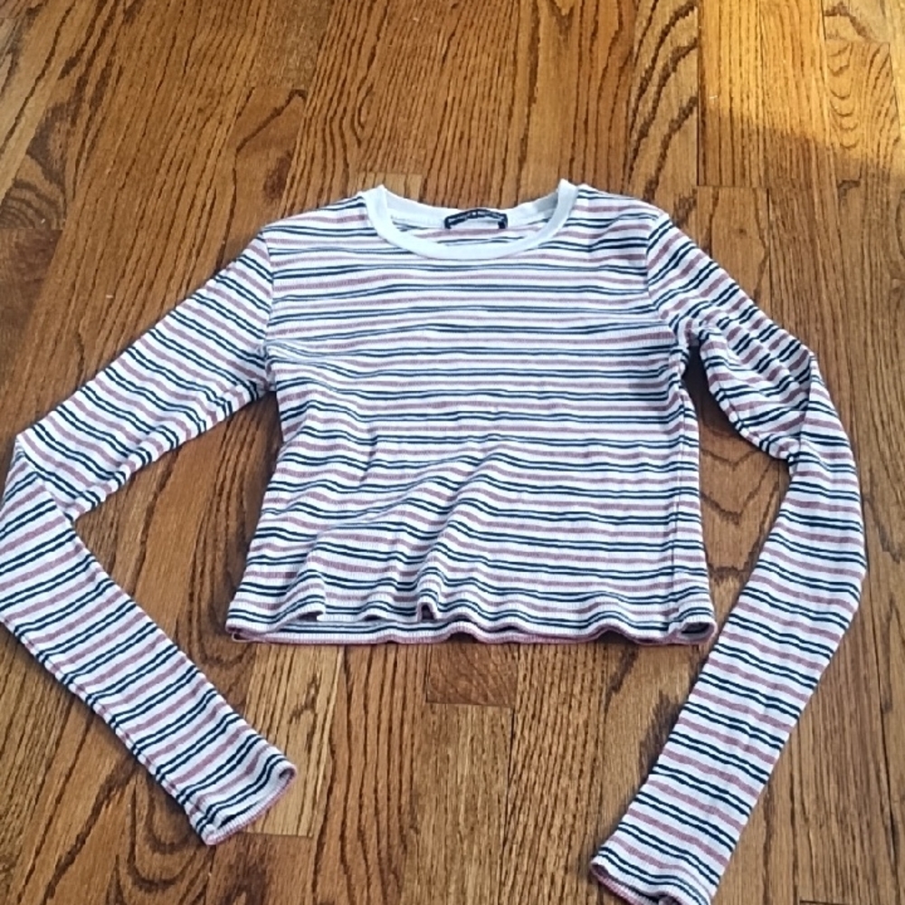 Brandy Melville Red and Blue Striped Top